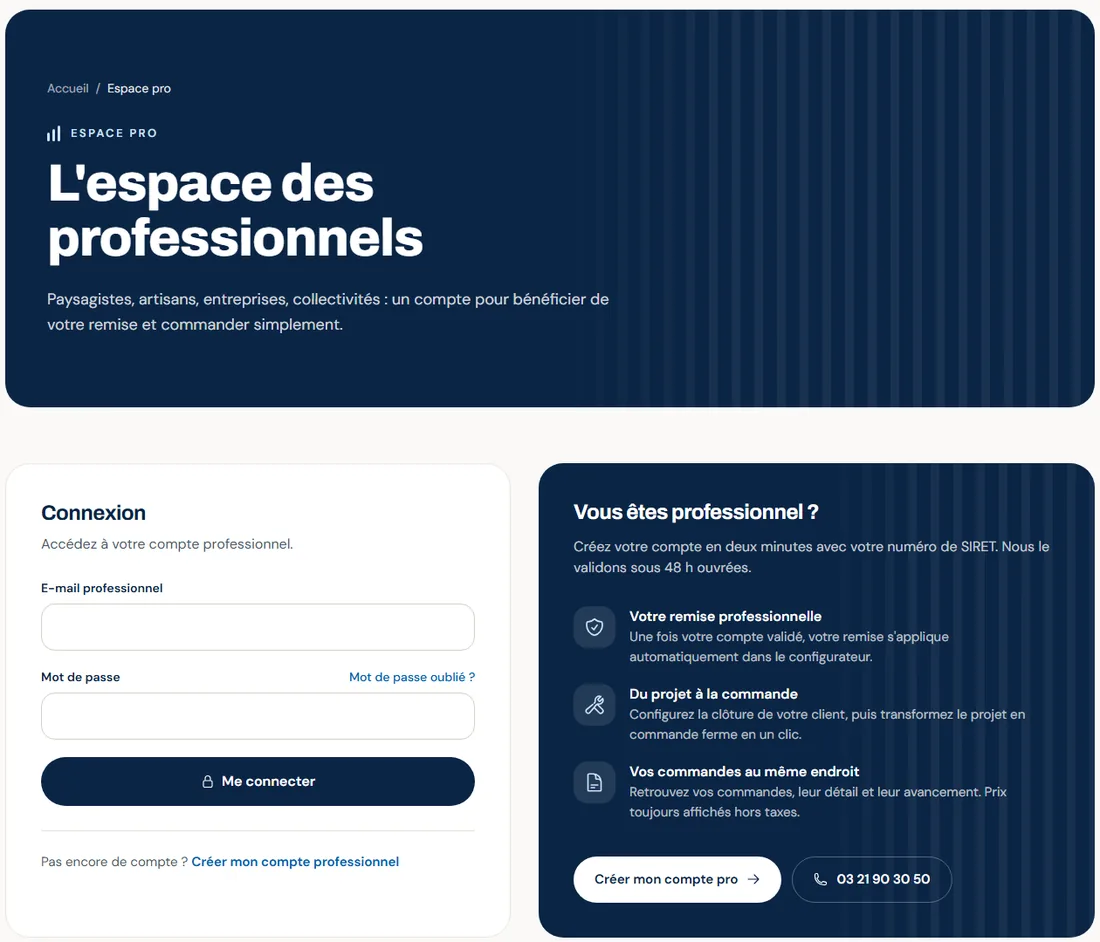 L'espace professionnel Clôtures Caudevel