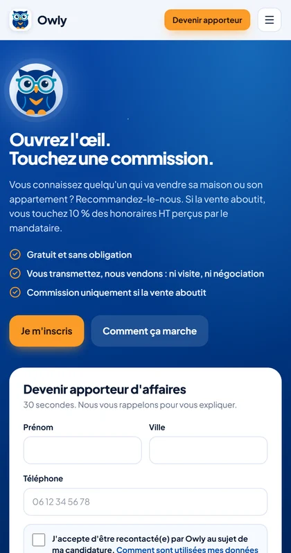 Owly sur téléphone